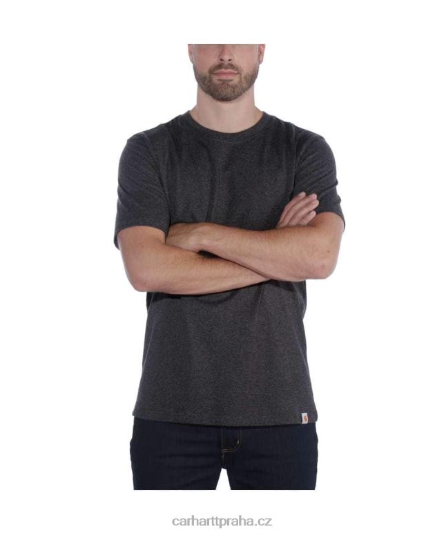 muži uvolněné tričko těžké váhy s krátkým rukávem Carhartt 8BL8V124 Černá