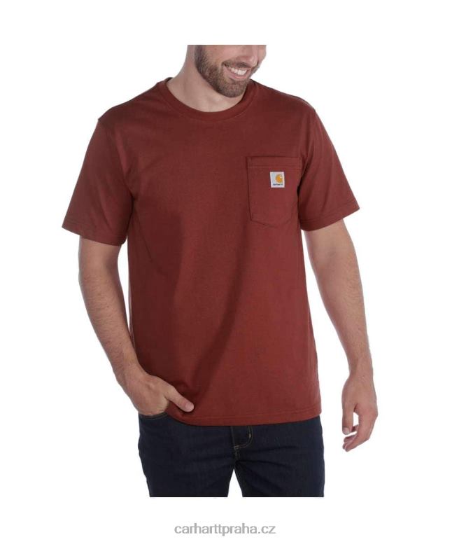 muži uvolněné tričko těžké váhy s krátkým rukávem K87 do kapsy Carhartt 8BL8V116 alpský modrý vřes
