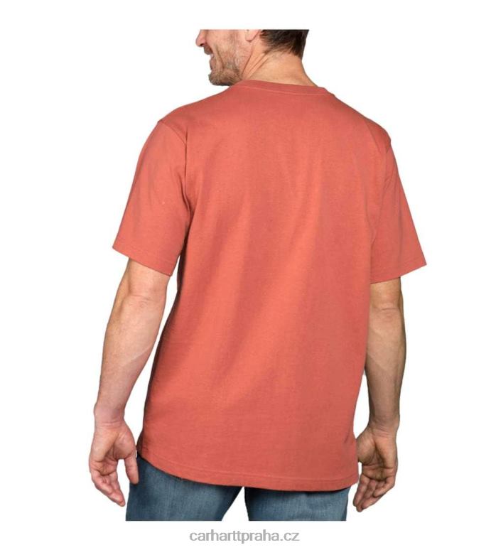 muži uvolněné tričko těžké váhy s krátkým rukávem a grafickým logem Carhartt 8BL8V121 námořnictvo