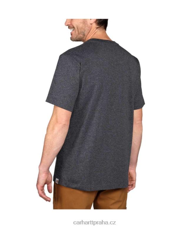 muži uvolněné tričko těžké váhy s krátkým rukávem a grafickým logem Carhartt 8BL8V122 uhlíkový vřes