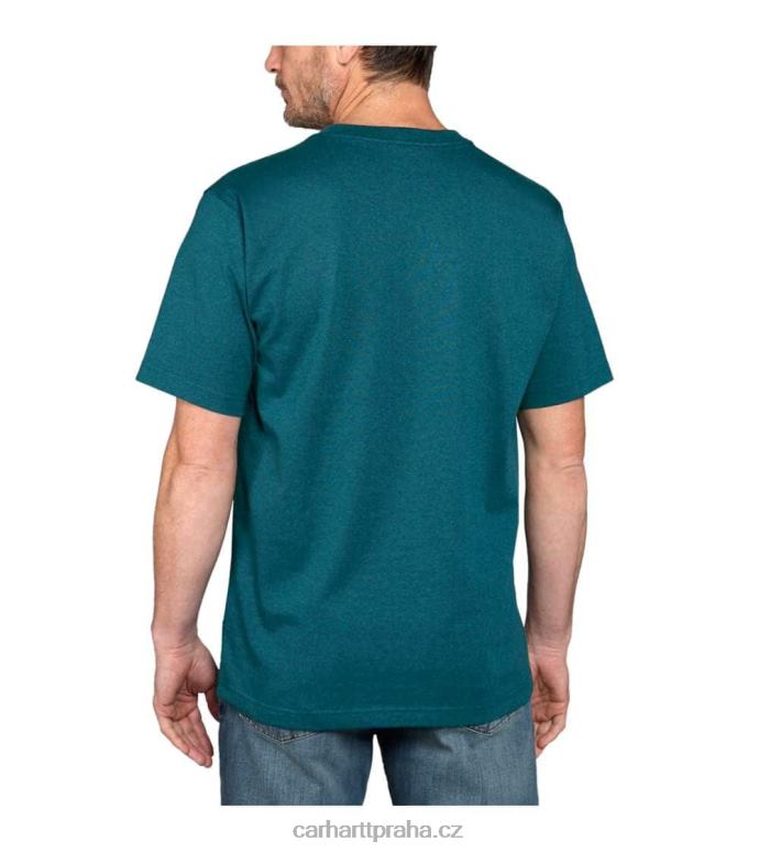 muži uvolněné tričko těžké váhy s krátkým rukávem a grafickým logem Carhartt 8BL8V122 uhlíkový vřes