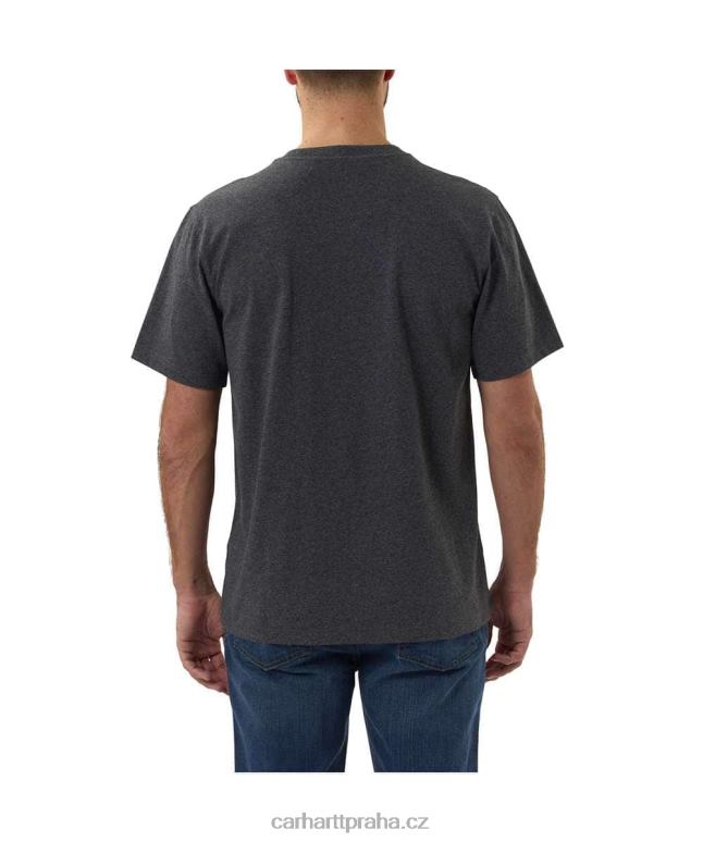 muži uvolněné tričko těžké váhy s krátkým rukávem a grafickým logem Carhartt 8BL8V127 alpský modrý vřes