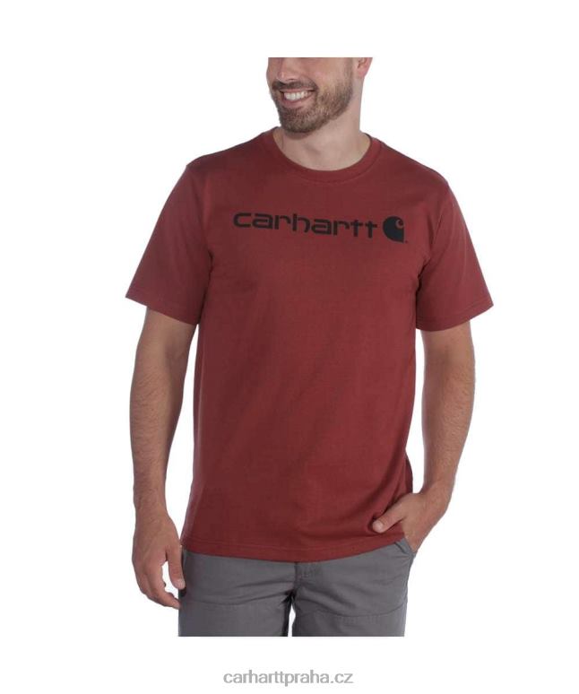 muži uvolněné tričko těžké váhy s krátkým rukávem a grafickým logem Carhartt 8BL8V127 alpský modrý vřes
