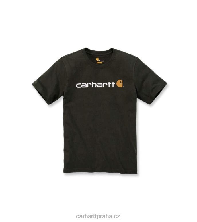 muži uvolněné tričko těžké váhy s krátkým rukávem a grafickým logem Carhartt 8BL8V127 alpský modrý vřes