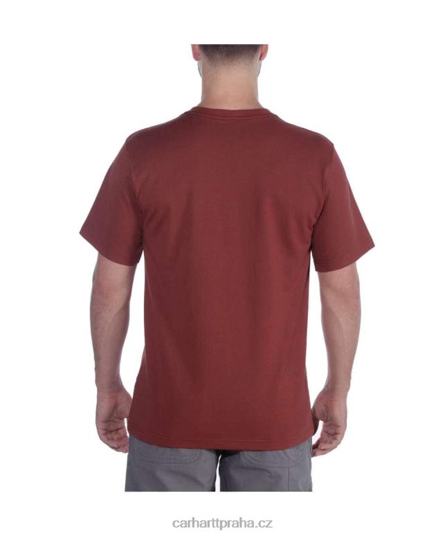 muži uvolněné tričko těžké váhy s krátkým rukávem a grafickým logem Carhartt 8BL8V127 alpský modrý vřes
