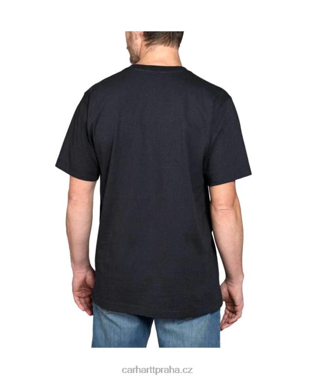 muži uvolněné tričko těžké váhy s krátkým rukávem a grafikou Carhartt 8BL8V118 Černá