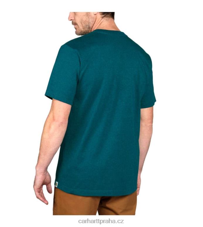 muži uvolněné tričko těžké váhy s krátkým rukávem a grafikou Carhartt 8BL8V118 Černá