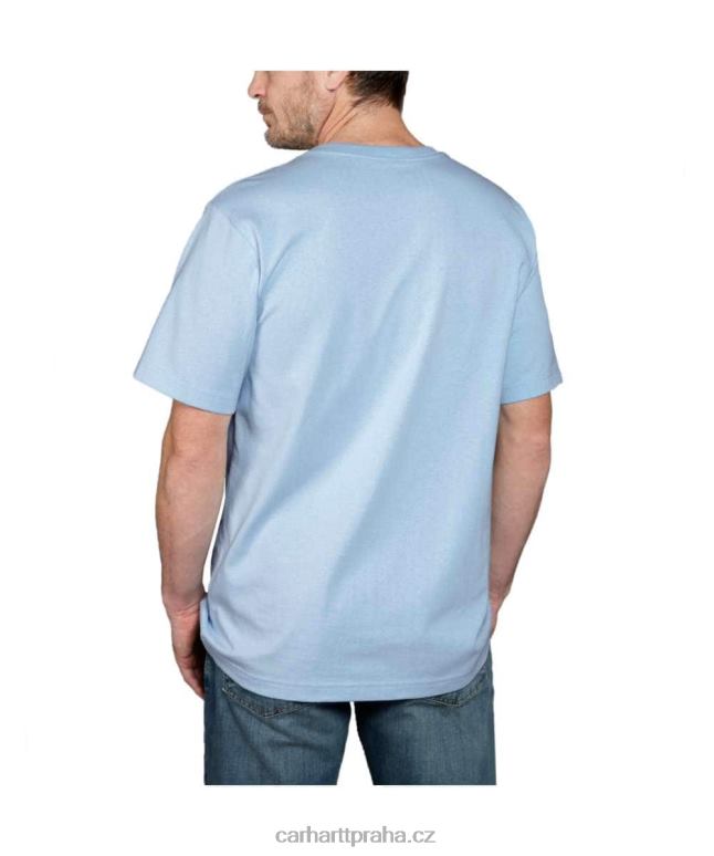 muži uvolněného střihu těžké tričko s krátkým rukávem „c“ s grafikou Carhartt 8BL8V119 Černá