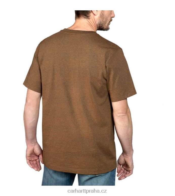 muži uvolněného střihu těžké tričko s krátkým rukávem „c“ s grafikou Carhartt 8BL8V119 Černá