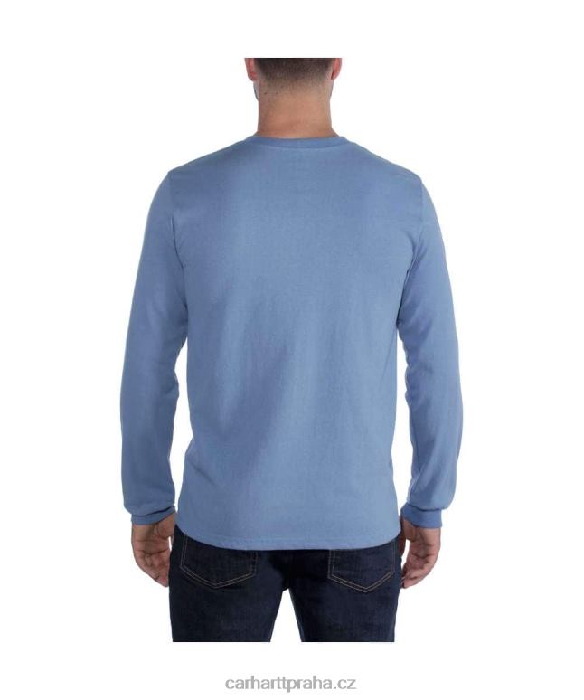 muži uvolněný střih těžké tričko s dlouhým rukávem a grafickým logem na rukávu Carhartt 8BL8V130 Černá