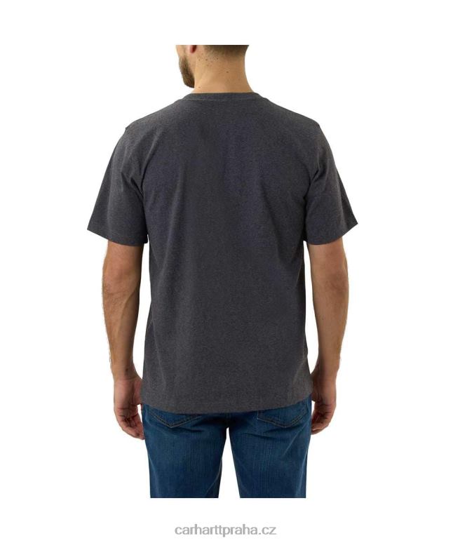 muži uvolněný střih těžkého trička s krátkým rukávem Carhartt 8BL8V138 uhlíkový vřes