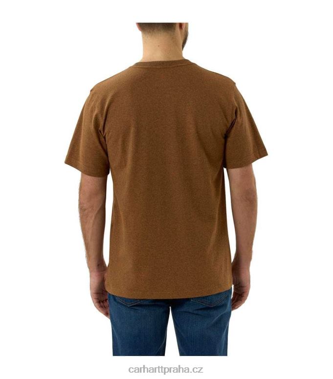 muži uvolněný střih těžkého trička s krátkým rukávem Carhartt 8BL8V138 uhlíkový vřes