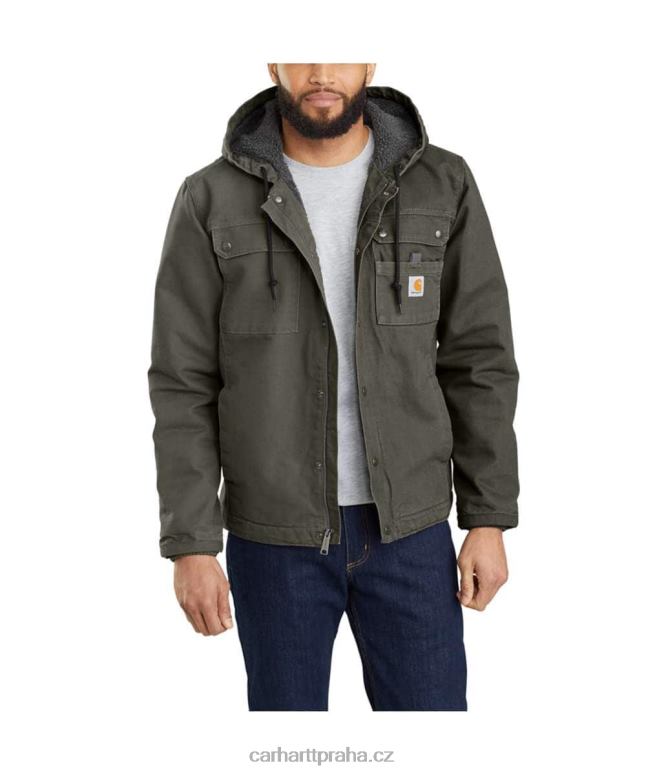 muži užitková bunda uvolněného střihu sepranou kachní šerpou Carhartt 8BL8V14 Černá