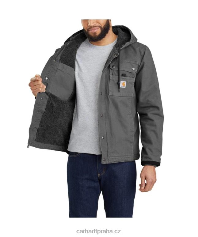 muži užitková bunda uvolněného střihu sepranou kachní šerpou Carhartt 8BL8V14 Černá
