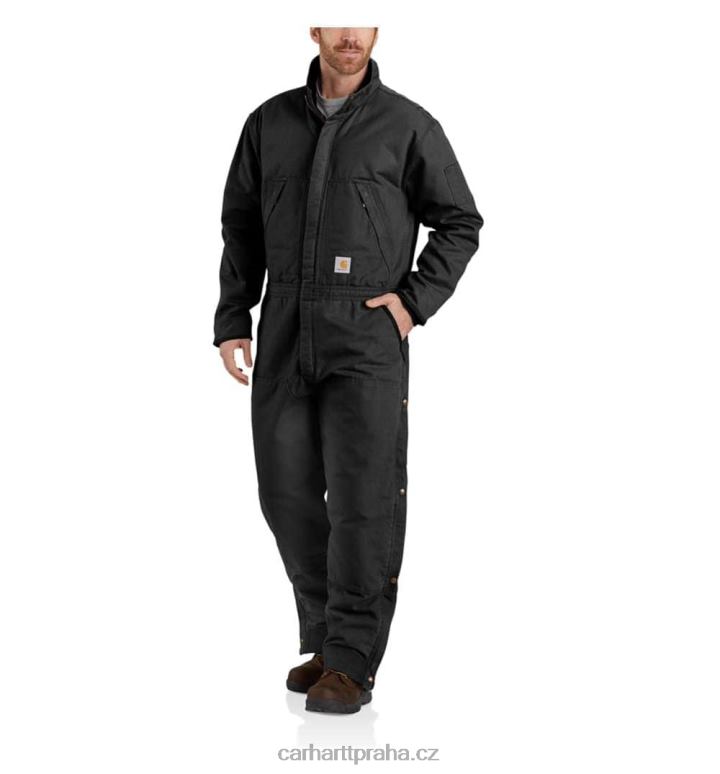 muži zateplená kombinéza sepraná kachna volného střihu Carhartt 8BL8V76 Černá