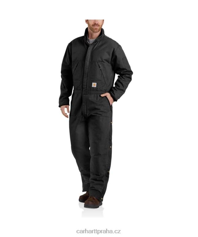 muži zateplená kombinéza sepraná kachna volného střihu Carhartt 8BL8V76 Černá