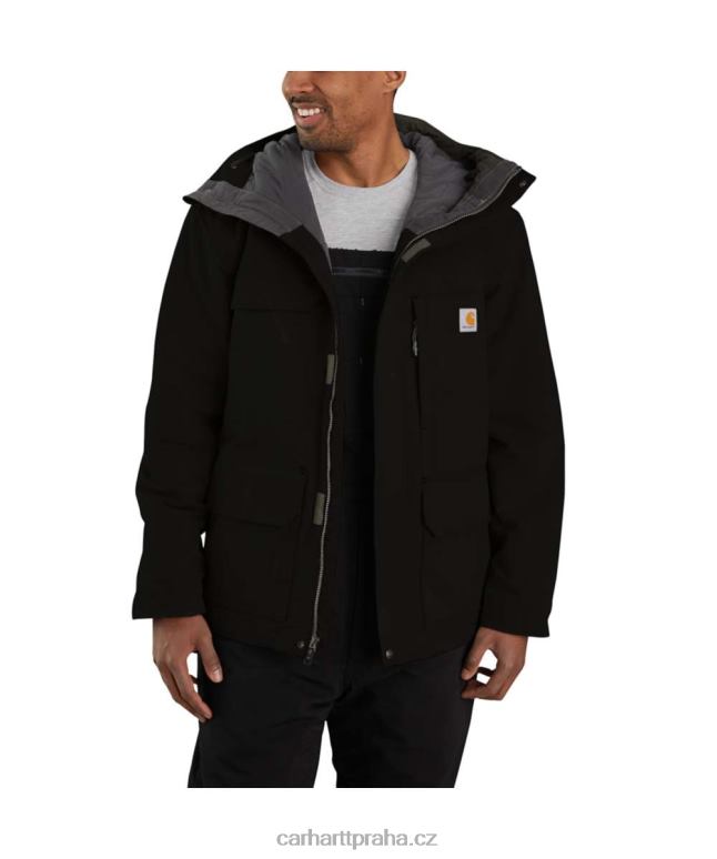 muži zateplený tradiční kabát super dux uvolněného střihu Carhartt 8BL8V15 Černá