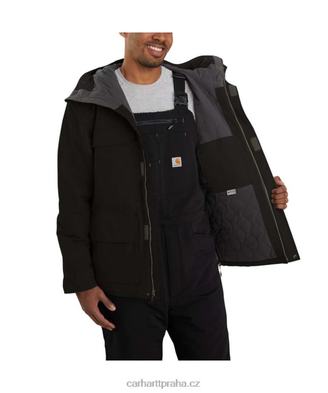 muži zateplený tradiční kabát super dux uvolněného střihu Carhartt 8BL8V15 Černá