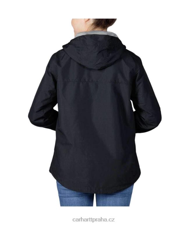 ženy Lehká sbalitelná bunda proti dešti volného střihu Carhartt 8BL8V185 Černá