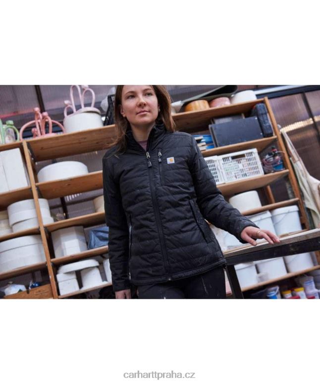 ženy Lehká zateplená bunda v uvolněném střihu proti dešti Carhartt 8BL8V190 Černá