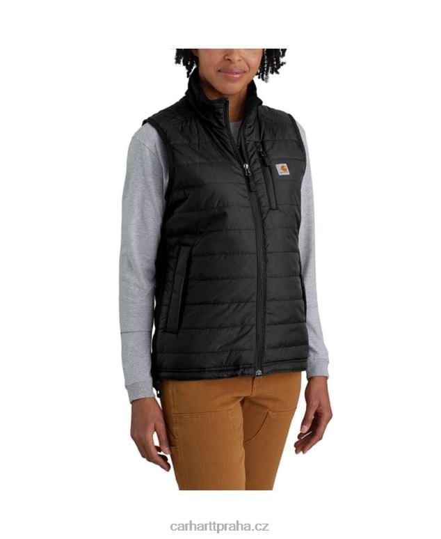 ženy Nylonová zateplená vesta s výstřihem proti dešti Carhartt 8BL8V221 Černá