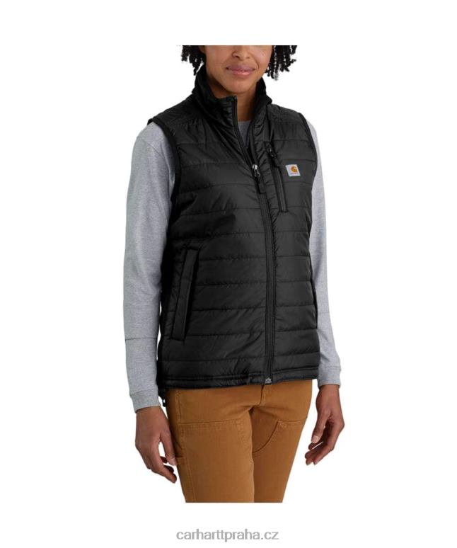 ženy Nylonová zateplená vesta s výstřihem proti dešti Carhartt 8BL8V221 Černá