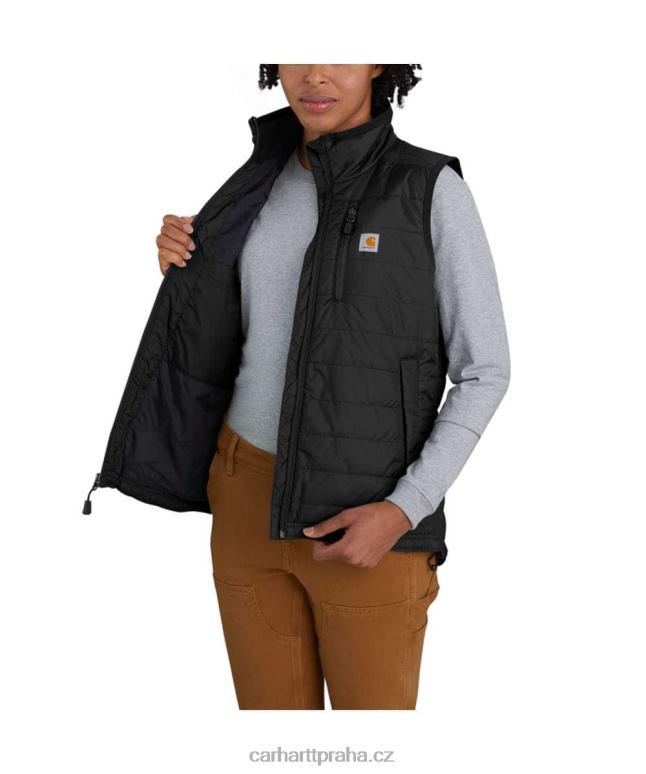 ženy Nylonová zateplená vesta s výstřihem proti dešti Carhartt 8BL8V221 Černá