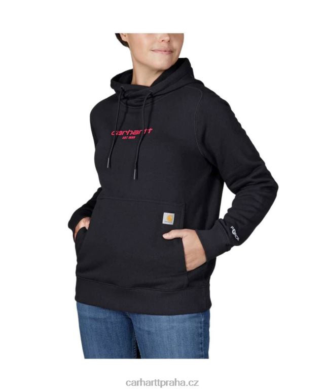 ženy force relaxed fit lehká grafická mikina s kapucí Carhartt 8BL8V205 Černá