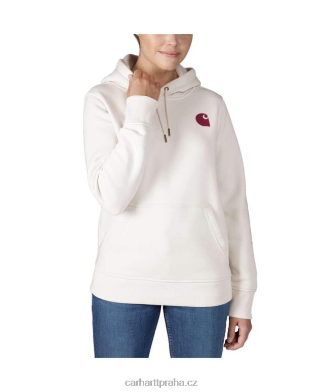 ženy mikina s grafickým rukávem s logem střední váhy ve volném střihu Carhartt 8BL8V211 jasanová růže