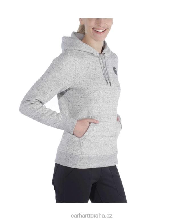 ženy mikina s grafickým rukávem s logem střední váhy ve volném střihu Carhartt 8BL8V211 jasanová růže