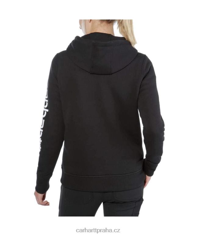 ženy mikina s grafickým rukávem s logem střední váhy ve volném střihu Carhartt 8BL8V211 jasanová růže
