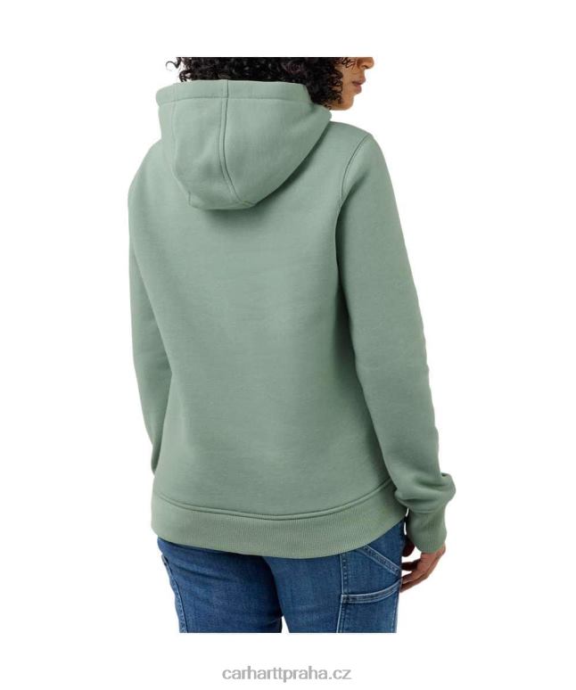 ženy mikina s grafickým rukávem s logem střední váhy ve volném střihu Carhartt 8BL8V211 jasanová růže
