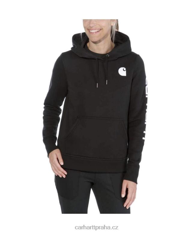 ženy mikina s grafickým rukávem s logem střední váhy ve volném střihu Carhartt 8BL8V211 jasanová růže