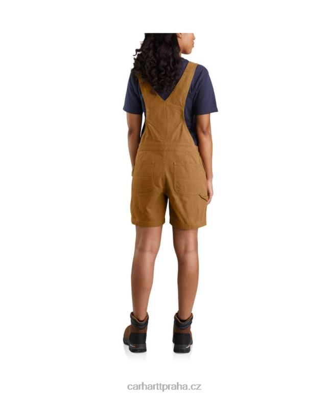 ženy plátěná šortka z robustního pružného uvolněného střihu Carhartt 8BL8V217 carhartt hnědá