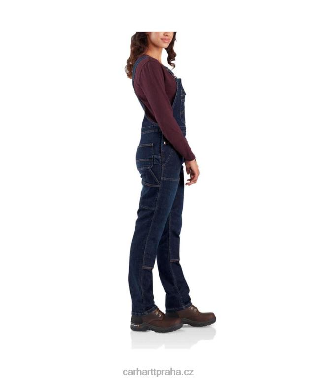 ženy robustní flex džínová kombinéza s dvojitou přední náprsenkou Carhartt 8BL8V219 půlnoční obloha