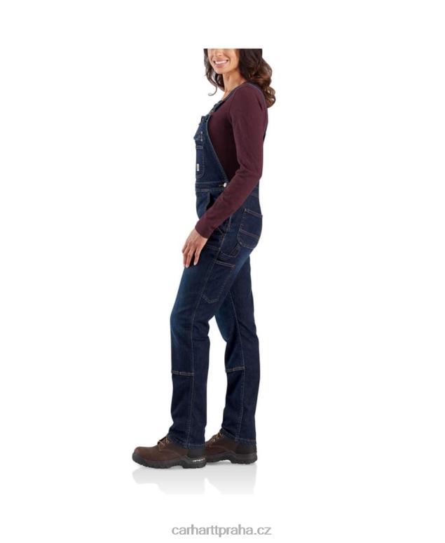 ženy robustní flex džínová kombinéza s dvojitou přední náprsenkou Carhartt 8BL8V219 půlnoční obloha