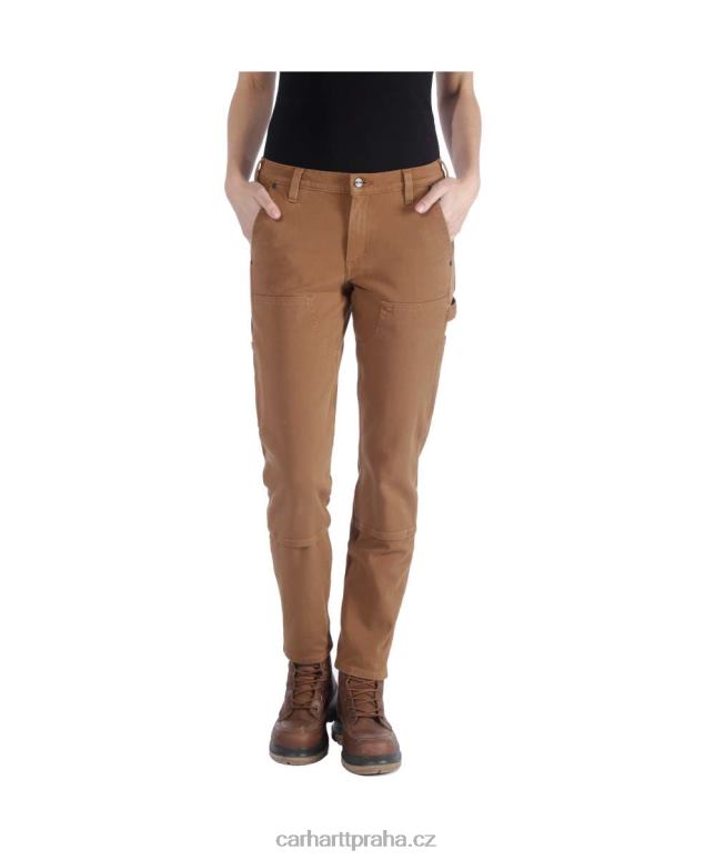 ženy robustní flex uvolněné keprové pracovní kalhoty s dvojitým předním dílem Carhartt 8BL8V202 Černá
