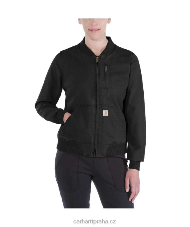 ženy robustní plátěná bunda uvolněného střihu Carhartt 8BL8V196 Černá