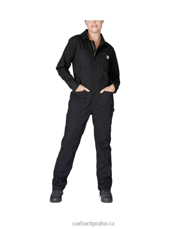 ženy robustní plátěná kombinéza uvolněného střihu Carhartt 8BL8V216 Černá