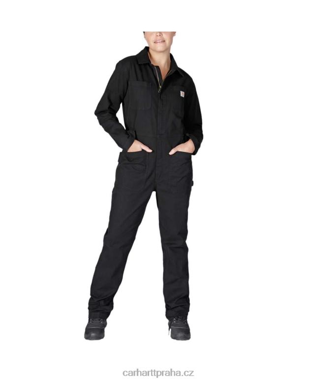 ženy robustní plátěná kombinéza uvolněného střihu Carhartt 8BL8V216 Černá