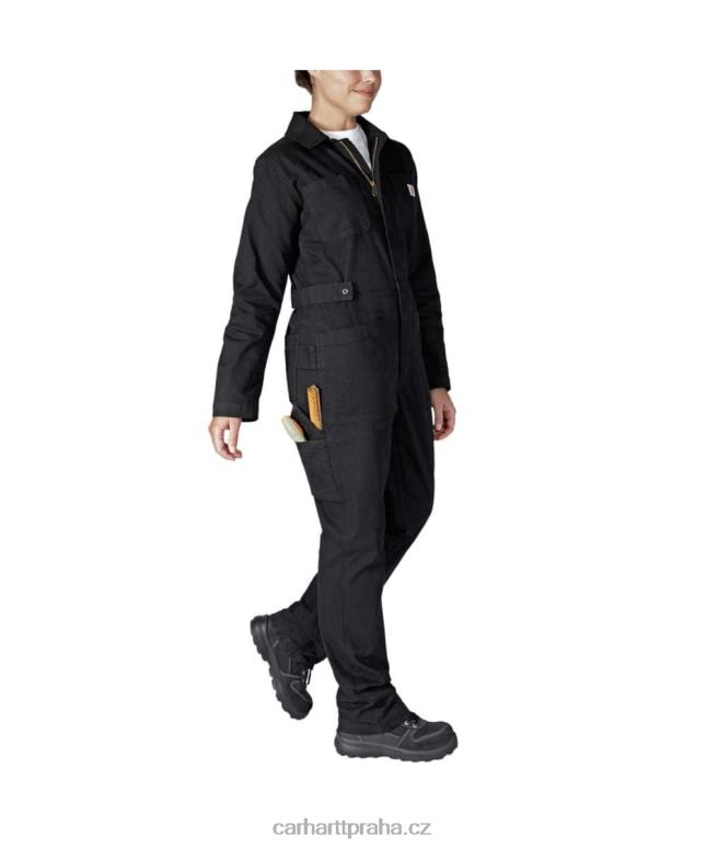 ženy robustní plátěná kombinéza uvolněného střihu Carhartt 8BL8V216 Černá
