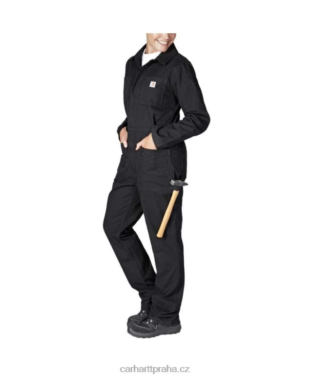 ženy robustní plátěná kombinéza uvolněného střihu Carhartt 8BL8V216 Černá