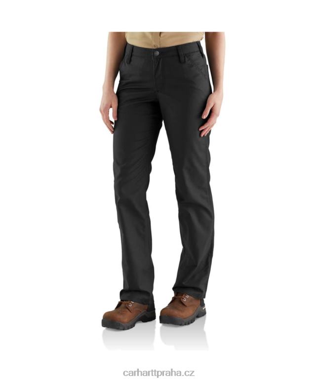 ženy robustní profesionální série plátěné pracovní kalhoty s volným střihem robustní flex Carhartt 8BL8V200 Černá