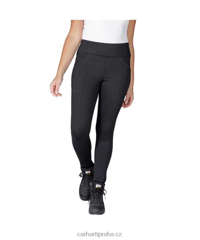ženy silově vypasované legíny s podšívkou vysoké hmotnosti Carhartt 8BL8V184 Černá