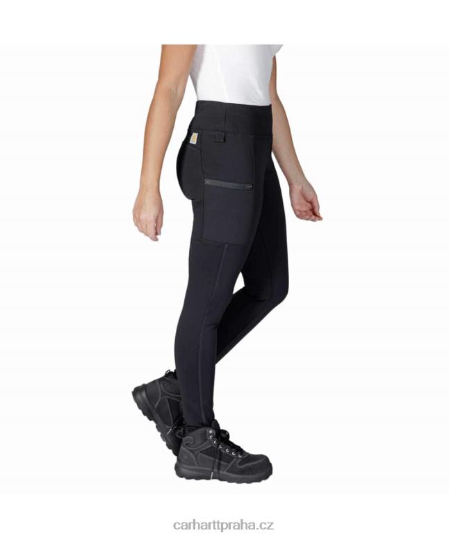 ženy silově vypasované legíny s podšívkou vysoké hmotnosti Carhartt 8BL8V184 Černá
