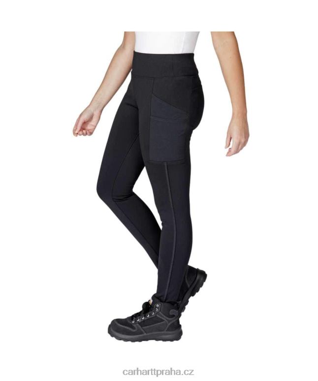 ženy silově vypasované legíny s podšívkou vysoké hmotnosti Carhartt 8BL8V184 Černá