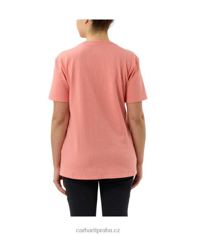 ženy tričko volného střihu těžké gramáže s krátkým rukávem s grafikou Carhartt 8BL8V227 bazalkový vřes
