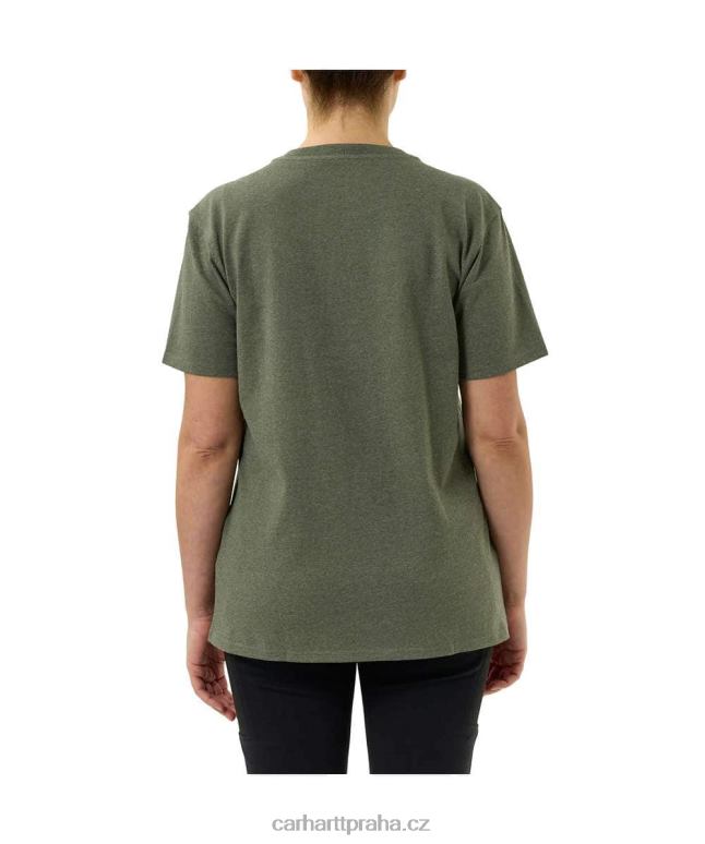 ženy tričko volného střihu těžké gramáže s krátkým rukávem s grafikou Carhartt 8BL8V227 bazalkový vřes