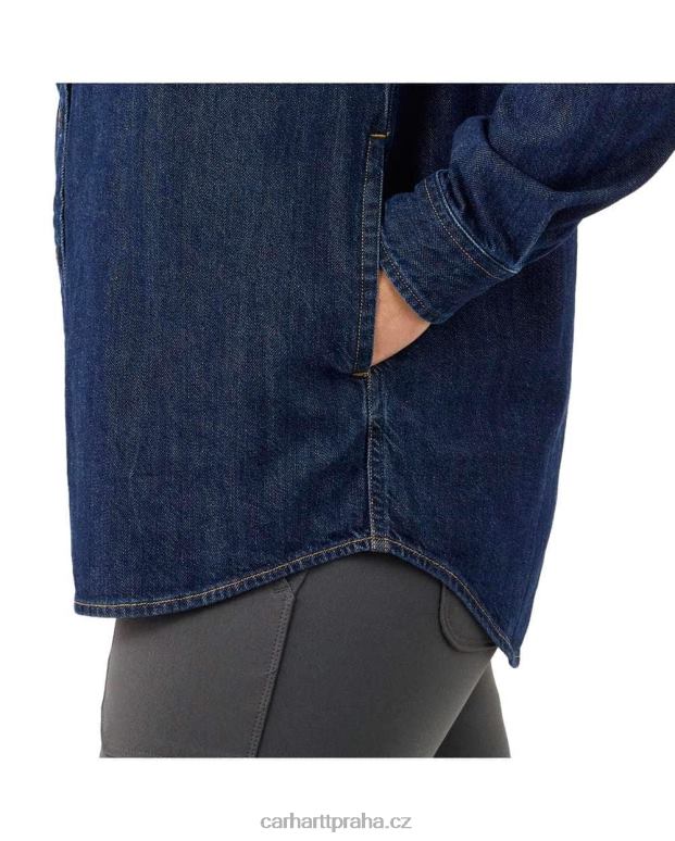 ženy uvolněná džínová košile střední hmotnosti s dlouhým rukávem Carhartt 8BL8V247 zion