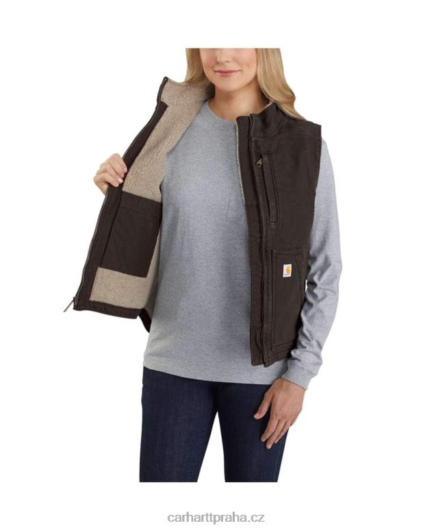 ženy uvolněný střih sepraná kachní vesta s podšívkou se šerpou Carhartt 8BL8V222 carhartt hnědá